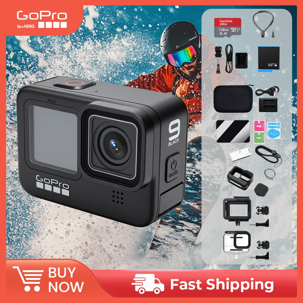 GoPro HERO9 Caméra noire 4K 5.2K vidéo 20MP Go Pro 9 Caméra de sport