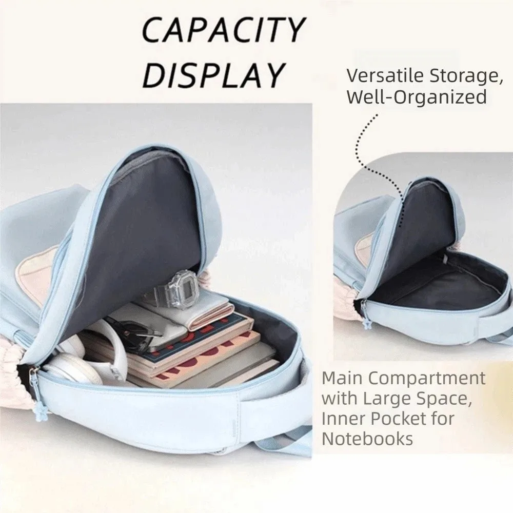 Large Capacity Travel Backpack Comfortable Breathable Students School Bags Cartoon Pattern Multi-pocket