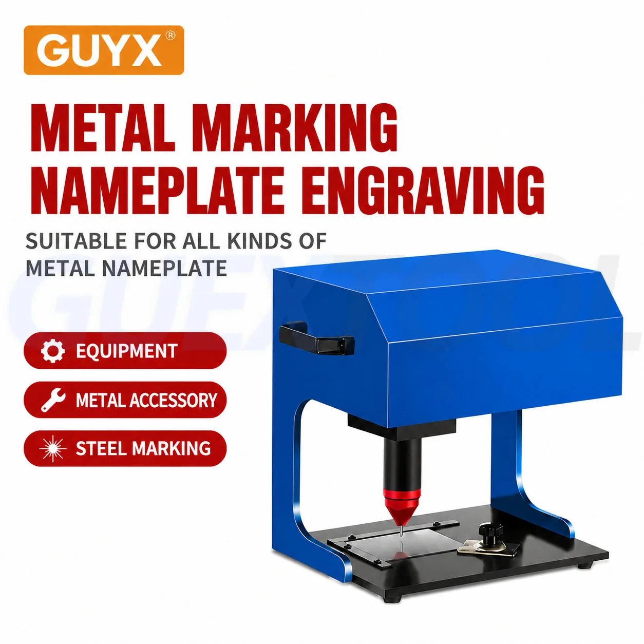 Touch Electric Marking Machine Metal Nameplate Pneumatic Marking Machine License Plate Number/Logo Pattern Painting Engraving