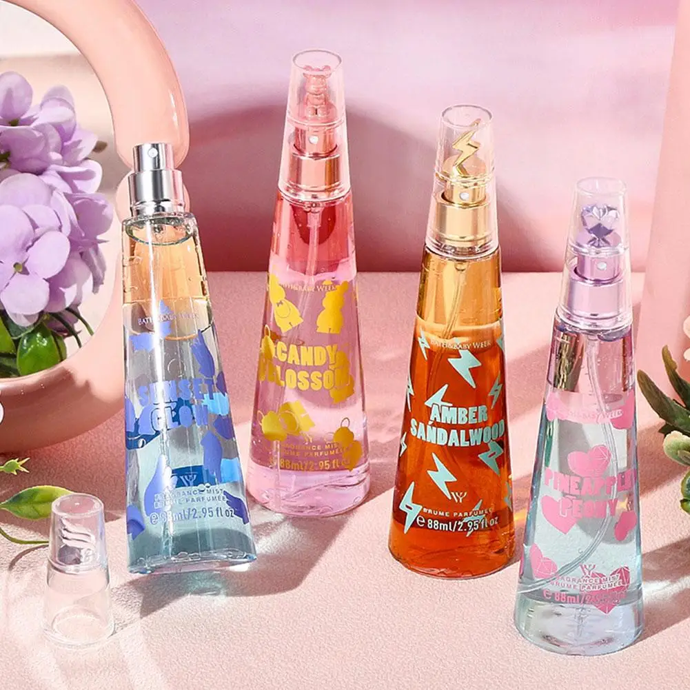 4 Scents Women's Body Mist Set, Long Lasting Fruit Floral Woody Fragrance Spray, 88ml Portable Fragrance Makeup for Daily Dating