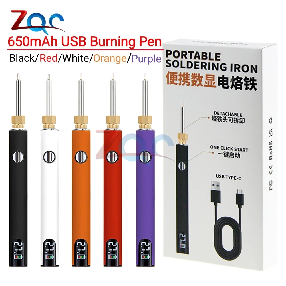 

650mAh USB Burning pen 510 LED Digital Preheating Battery Welding Heating Pen Electric Soldering Iron Kit Rechargable Repair Too