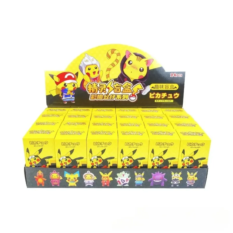 24pcs Pokemon Pikachu Figuur Mystery Blind Box Legend Arceus Permanente Handleiding Decoratie Primaire Randapparatuur Speelgoed Hanger Gift
