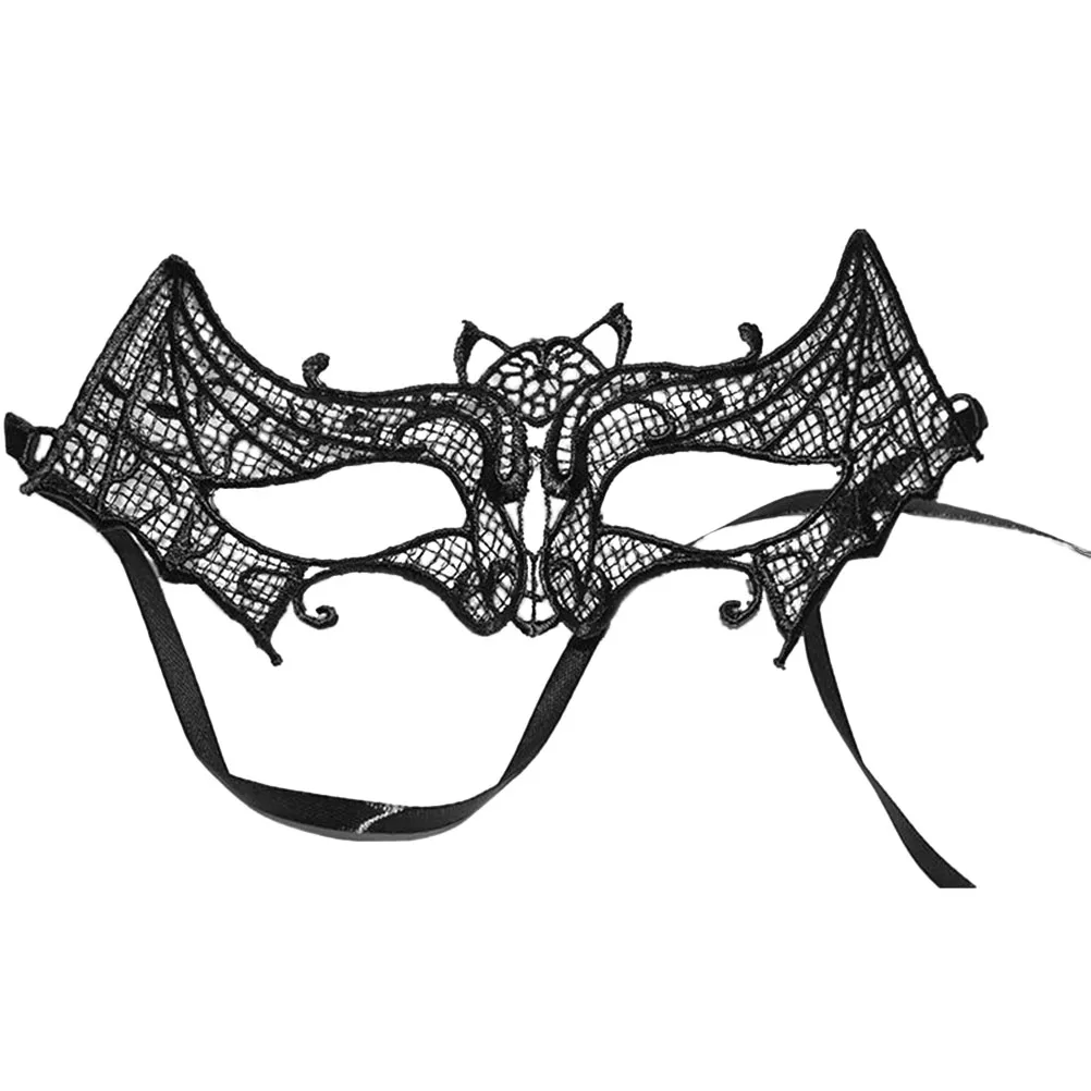 

Exquisite Lace Masquerade Mask for Women Black Eyecup Halloween Party Costume Cosplay Face Accessory Dance Night
