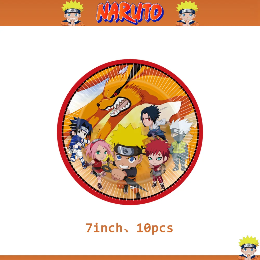 Anime Narutos Cartoon Cutlery Party Decoration Tablecloth Cup And Plate Party Ninja Balloon Accessories Children's DIY Toy Gifts