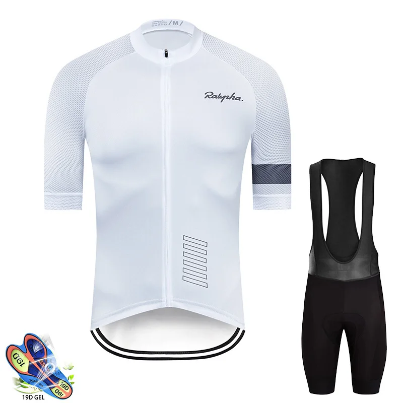 

New White Short Sleeve Cycling Jersey Men Summer Mountain Bike Competitive Road Bicycle Riding Suit