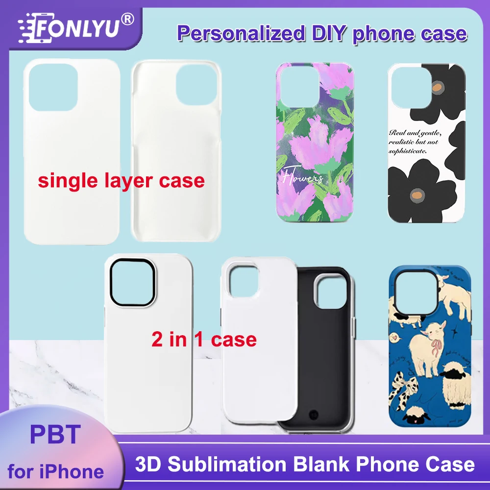 Fonlyu 5PC Blank Phone Case for iPhone 16 15 14 13 12 11 Pro Max X XR Sublimation Heat Transfer Cellphone Personalized DIY Cover