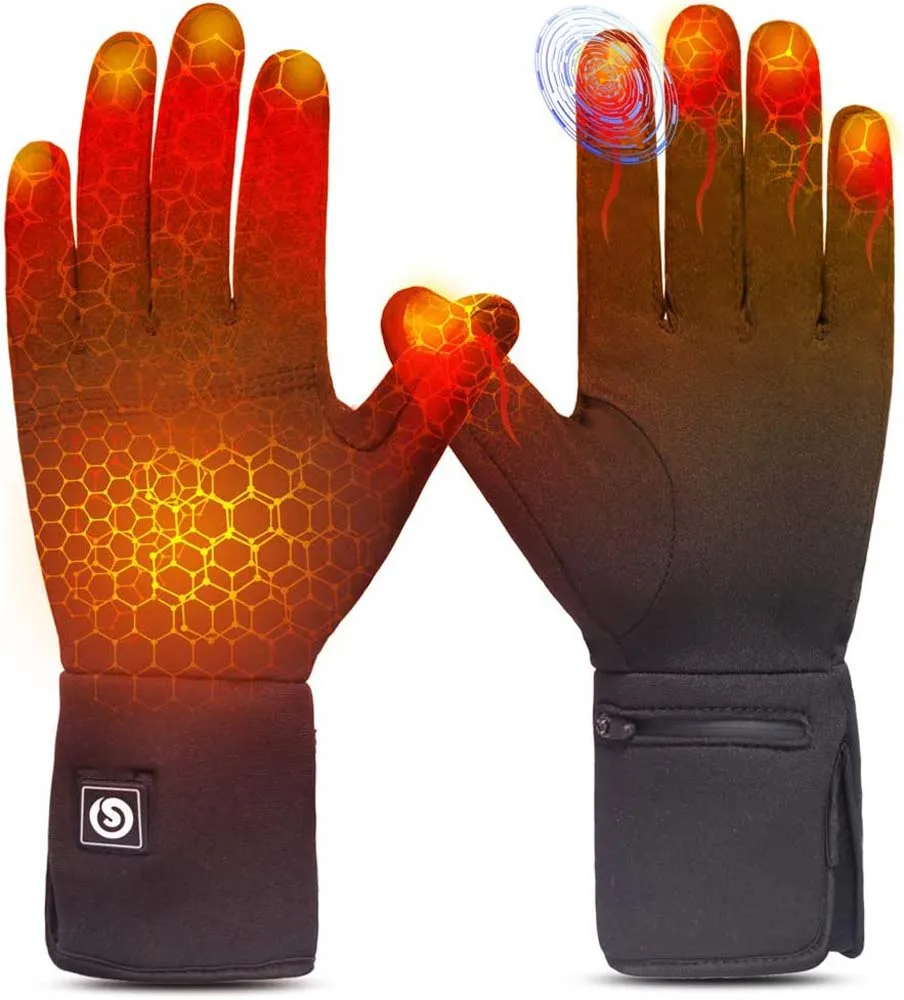 Wiederaufladbare elektrisch beheizte Handschuheinlagen für Männer und Frauen, Batterieheizung, Ski, Snowboarden, Wandern, Radfahren, dünne Handschuhe, Handwärmer