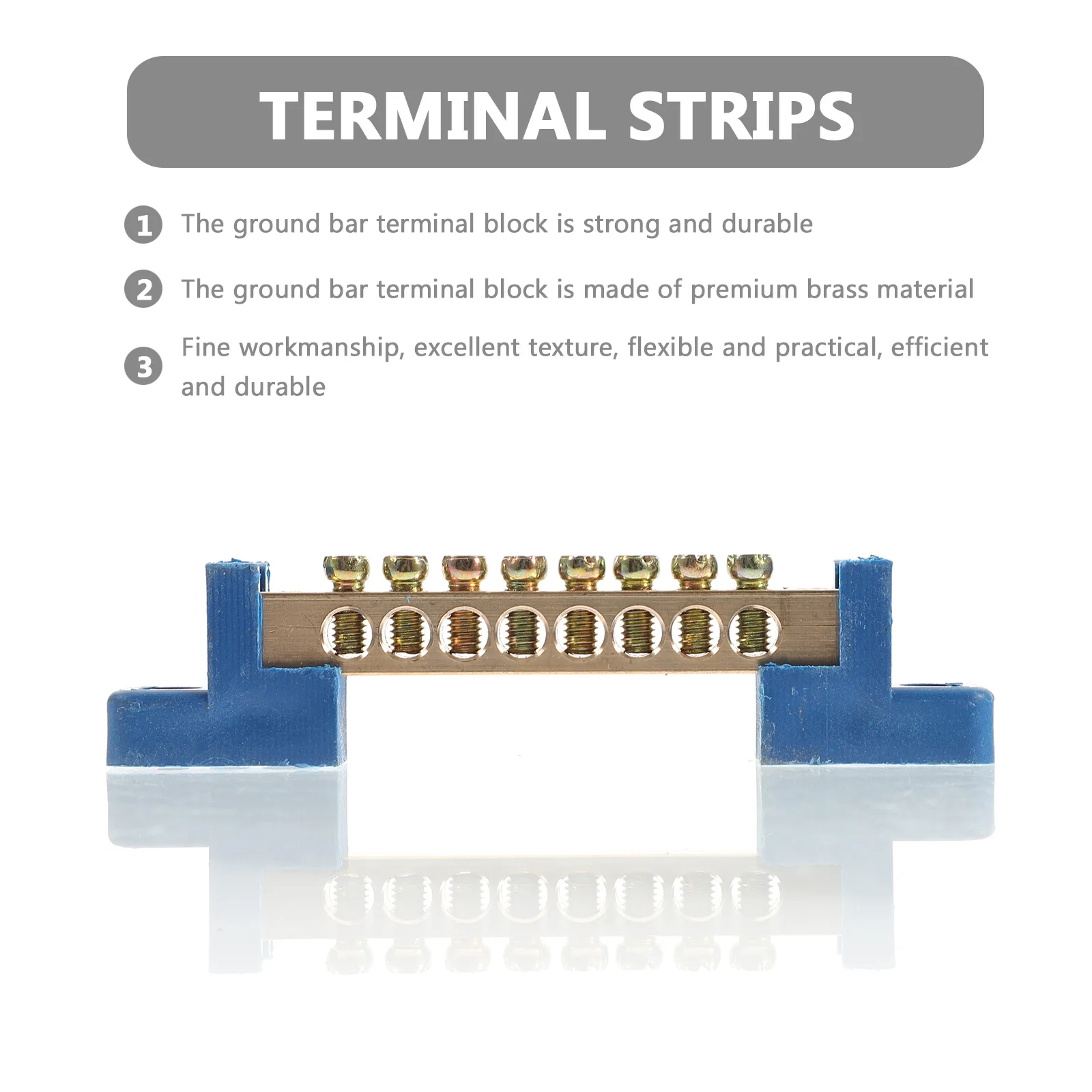 

4Pcs Copper Terminal Block High Strength Power Distribution Block for Car Marine Bus Bar Wiring Terminal Strip