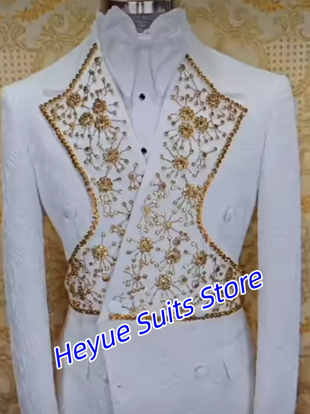 

Luxurious Fashion Groom Wedding Tuxedos Customized Slim Fit Notched Lapel Men Suits 2 Pieces Sets Male Prom Blazers Roap Hombre