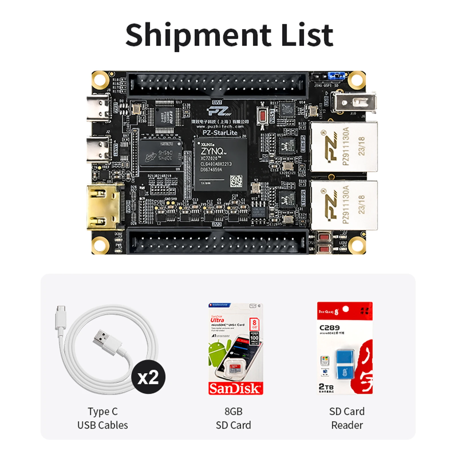 Puzhi PZ7010 PZ7020-StarLite FPGA مجلس التنمية Xilinx ZYNQ7000 XC7Z010 XC7Z020 مجموعة التقييم MIPI المزدوج جيجابت إيثرنت #5