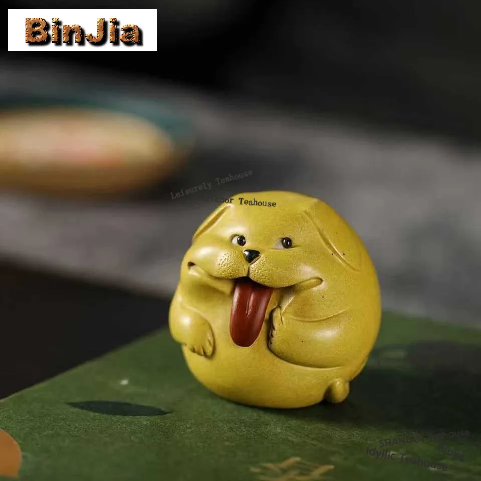 

Yixing Zisha Cute Wealth Puppy Tea Pet Luxury Lucky Model Tea Figurine Play Toys Tea Statue Ornaments Tableware Accessories Gift