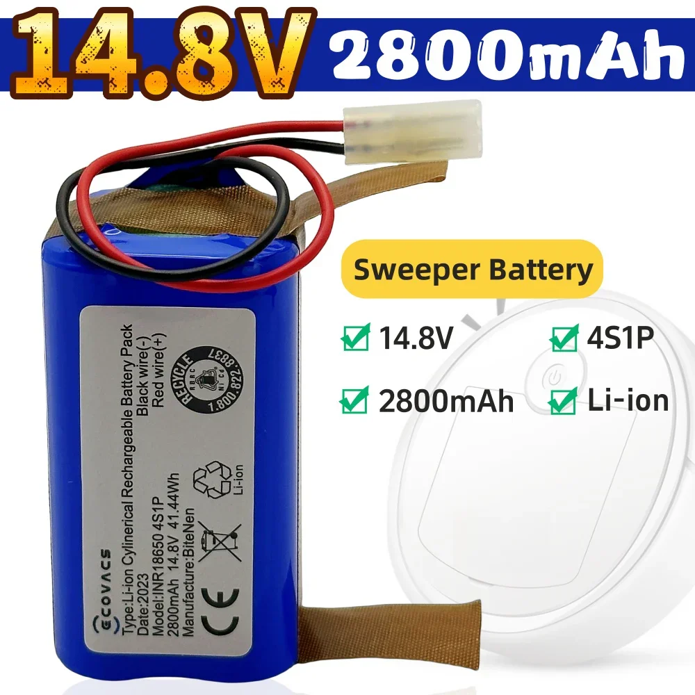 

New 14.8V 2800mAh Li-ion Battery 4S1P Rechargeable Battery Pack Suitable for Sweeping Robotic Vacuum Cleaner Replacement Battery