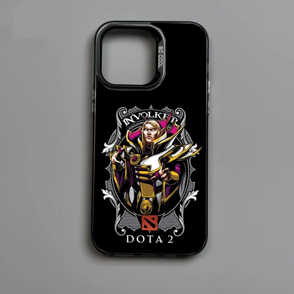 حافظة هاتف Game D-Dota 2 لهاتف iPhone16,15,14,13,12,11,Mini,Pro,MAX لون فضي شل غطاء خلفي مقاوم للصدمات