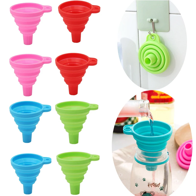 

100Pcs Flexible Small Cosmetics Collapsible Funnels Portable Kitchen Gadgets Tool for Water Bottle Liquid Powder Makeup Transfer