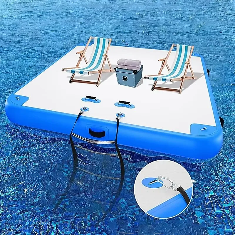 Inflatable Floating Dock Platform Inflatable Swimming Island with Ladder for Lake Ocean OEM Supported