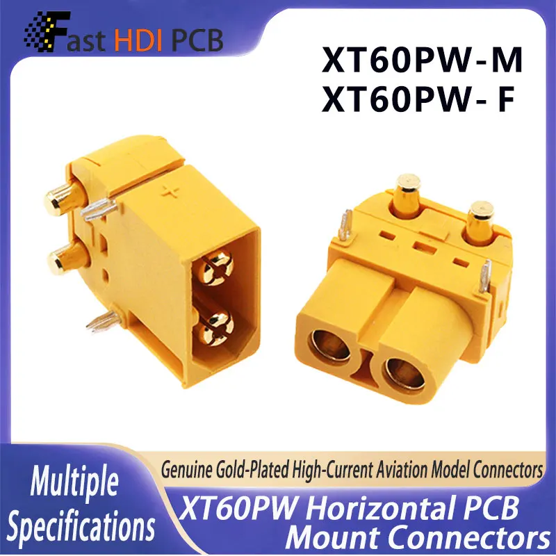 XT60PW PCB-Buchse Horizontal Stecker Buchse 45A 500V Leistungsstarker Stecker für FPV-Drohne Flugzeug Li-Ionen Akku