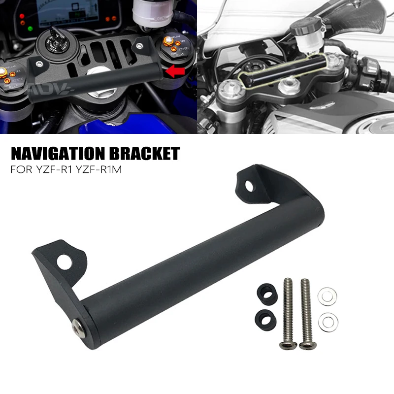 For Yamaha YZF-R1 Motorcycle GPS Phone Navigation Bracket Front Bar Phone Holder Mount Stand YZF-R1M YZFR1 YZF R1 M 2015-2023