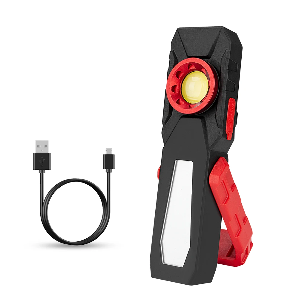 COB LED Work Light USB Charging Flashlight Inspection Lamp Handy Torch Magnetic Portable Lantern With Hook Power Bank Function