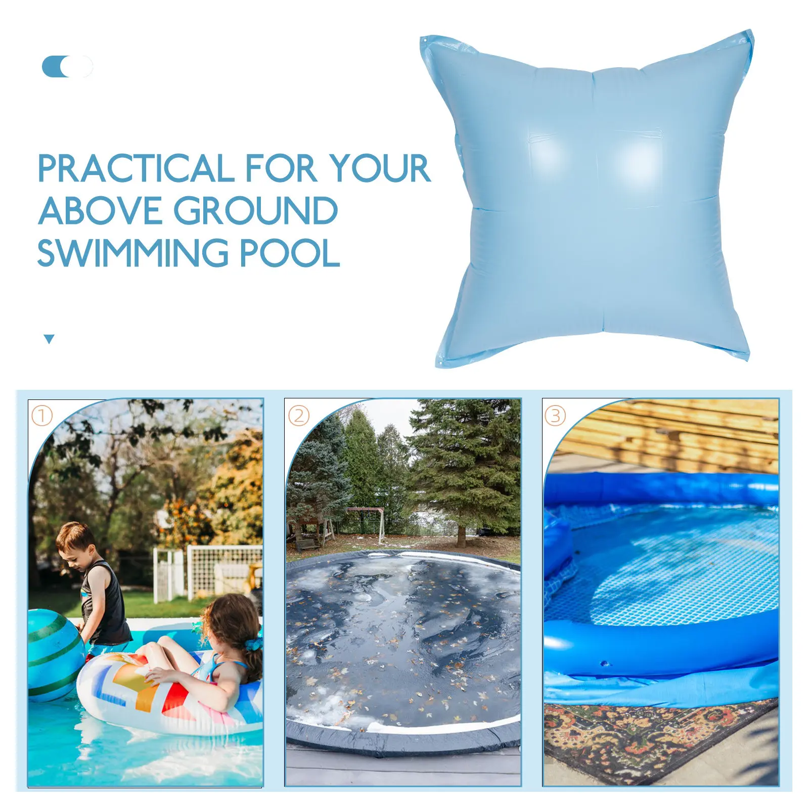 

1Set Winter Pool Pillow Cold Resistant Inflatable PVC Pillow for Above Ground Swimming Pool Cover Support Tool