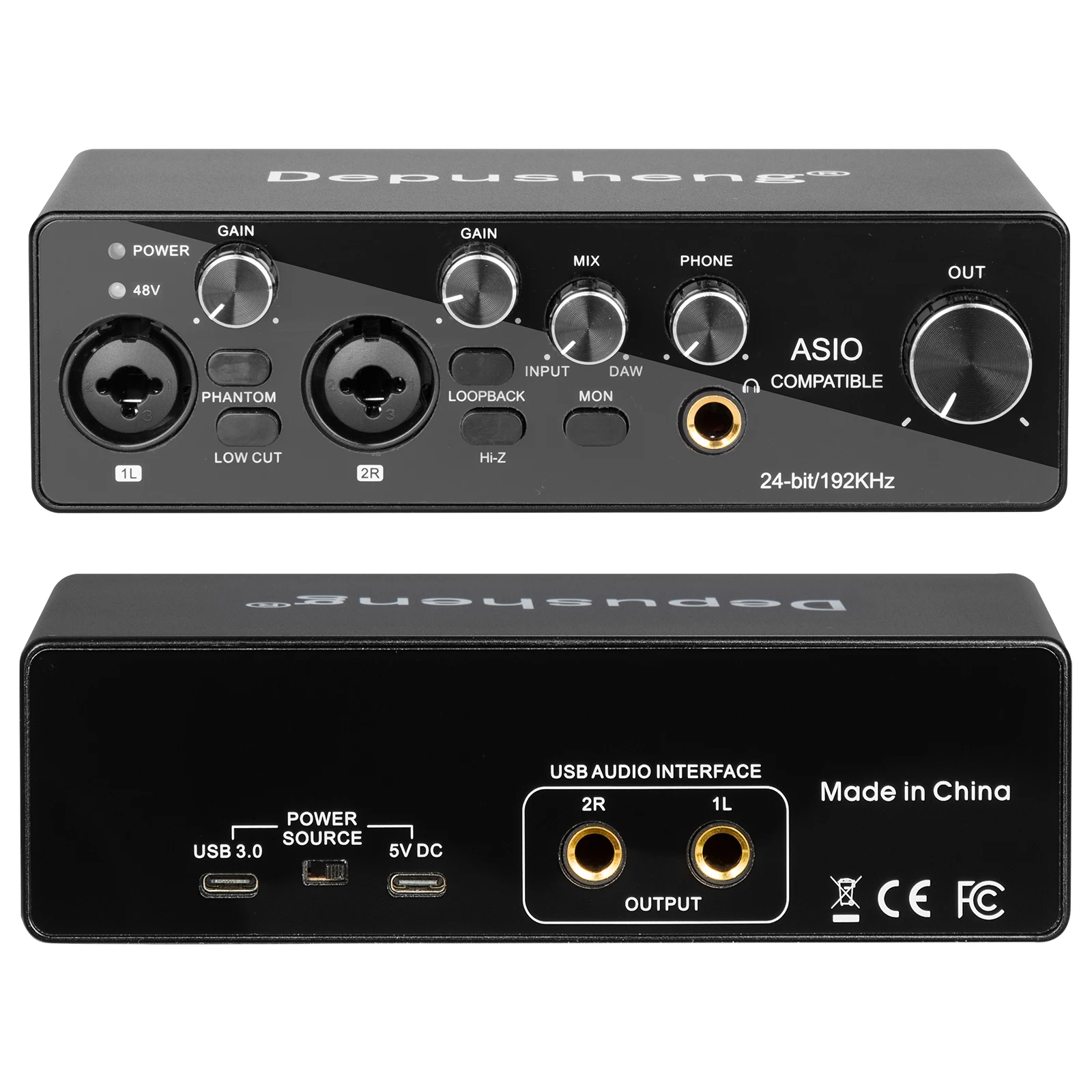 MQ22/44 ASIO Audio Professional Sound Card 2/4 قناة USB واجهة الصوت للتسجيل المباشر
