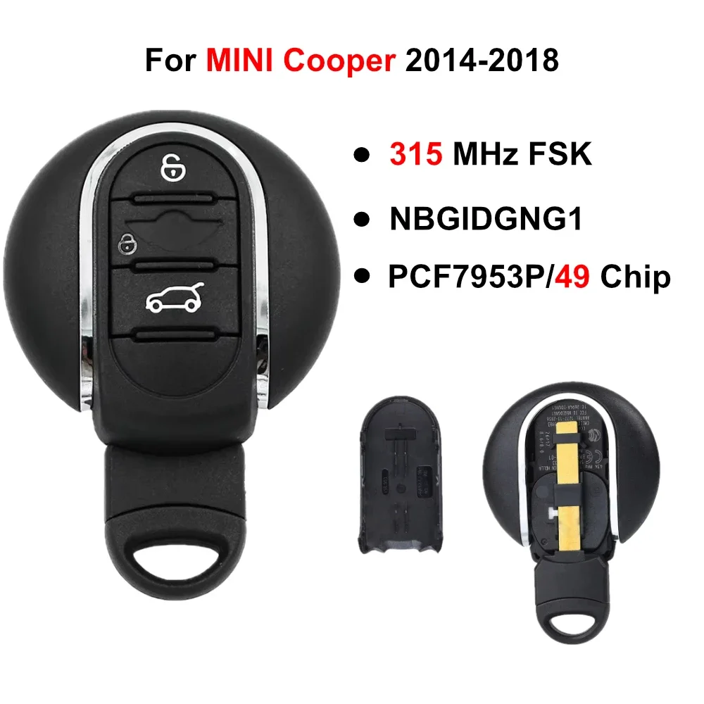 NBGIDGNG1 315/433MHz 49 Chip Keyless Entry Smart Car Key For 2014-2018 MINI Cooper Clubman F-series F55 F56