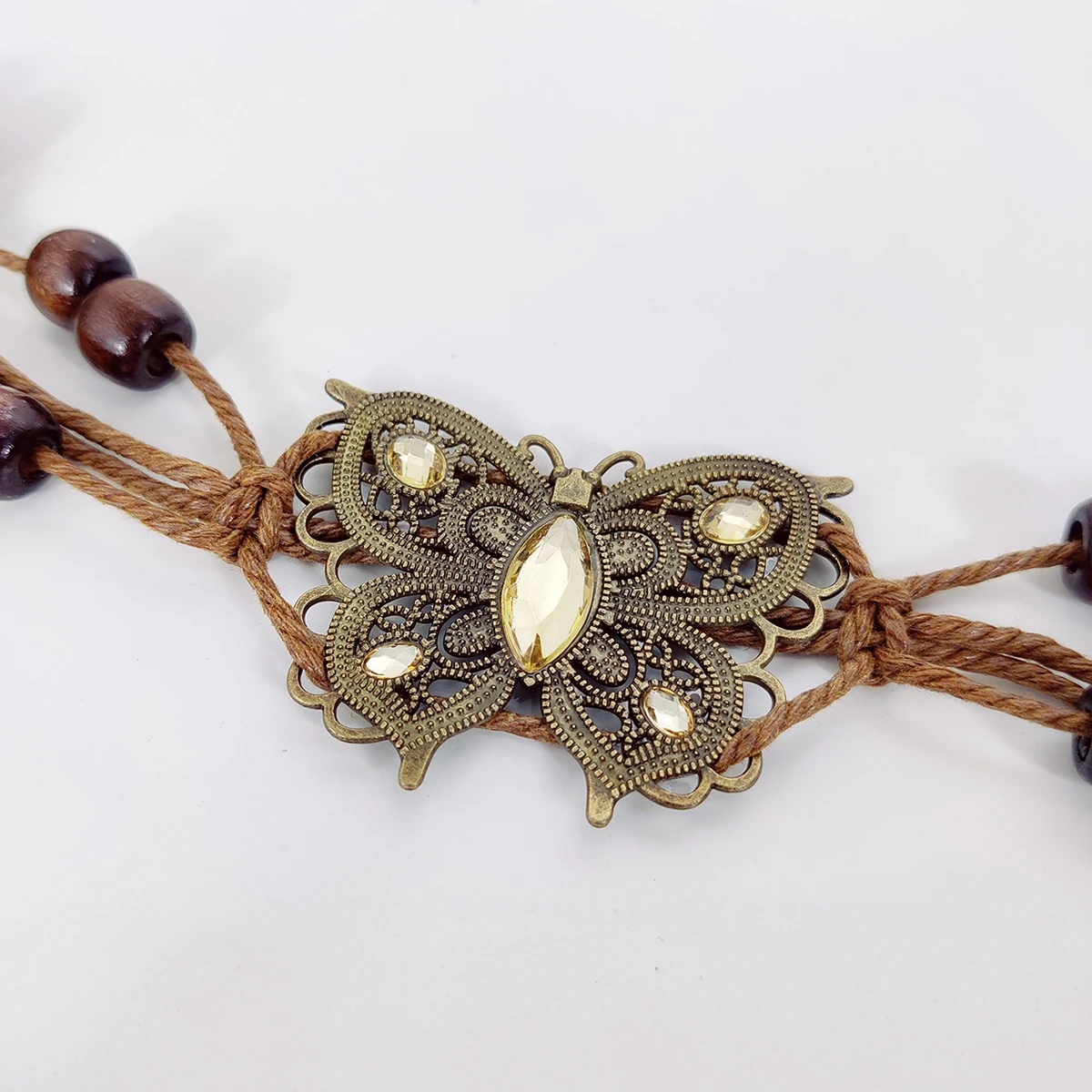 ボヘミアンノットウエストベルト,手作り,編みこみのウエストベルト,カジュアルな生地y2kベルト,ラインストーン,夏のファッション