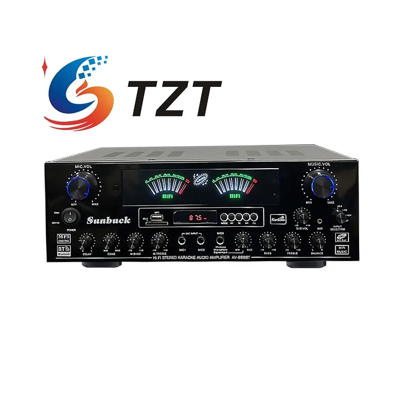 

TZT AV-888BT (AV-888) 900W 5.1 Channel Home Amplifier Hifi Stereo Karaoke Audio Amplifier for Subwoofers