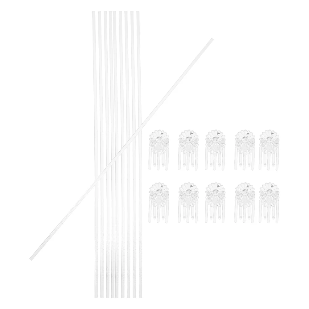 

Plant Support Clear Sticks Garden Orchid Stakes Clip to Climb Acrylic and Clips