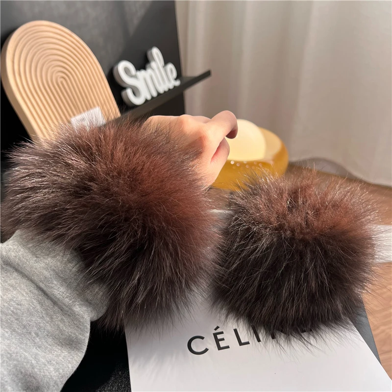 New Arrival Female Natural fox Fur Cuffs Knitted Warm Real Fox Fur Mittens Women Winter Outdoor fox Fur Cuffs