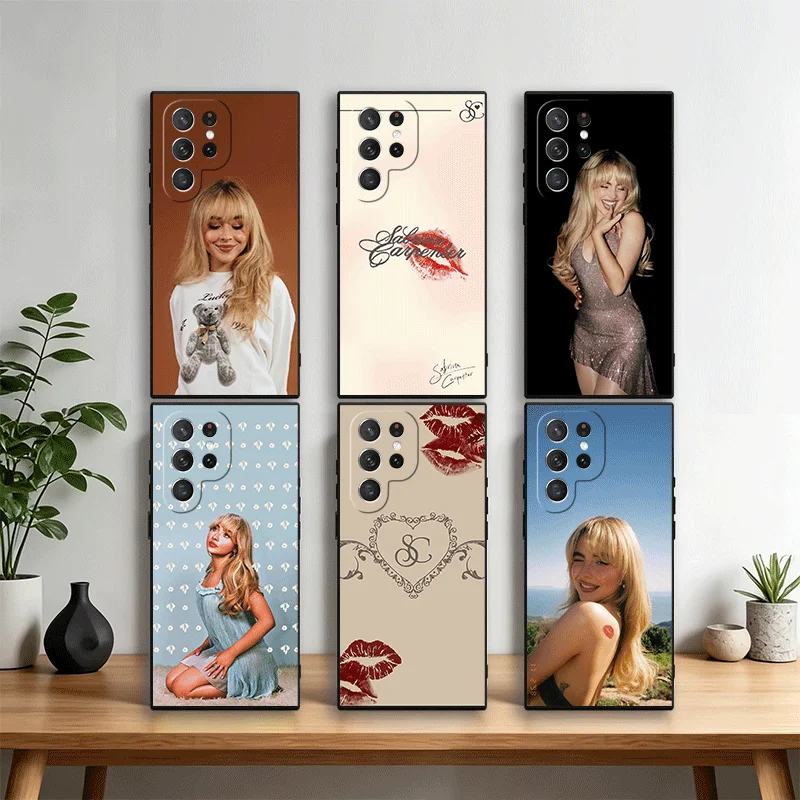 CR66 S-Sabrina C-Carpenter Phone Case Cover for Samsung Galaxy S22 S23 Plus S24 FE S25 Edge S26 Ultra S20 S21 + Black Soft Shell