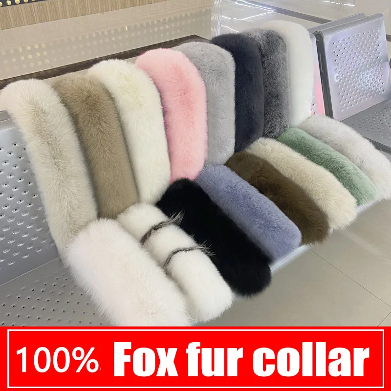 

Winter 100% Real Fox Fur Collar Fox Women Scarf Luxury Fur Scarves for Ladies Warm Neck Warmers Shawl