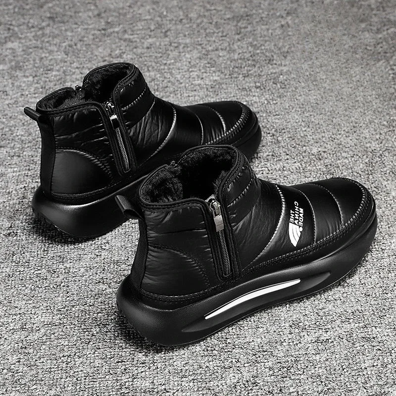 Anti Slip Winter Shoes Man Warm Cold Proof Zip Up Work Snow Boots for Men Sale Thick Plush Original Deals Cotton Shoe Waterproof