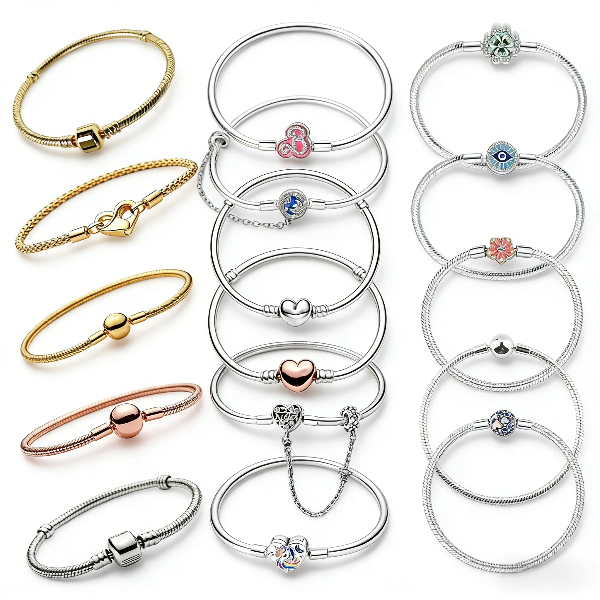 Bracelet chaîne serpent en argent sterling 925 motif ciel étoilé 2026, compatible avec les perles de charme originales, bijoux DIY pour femme