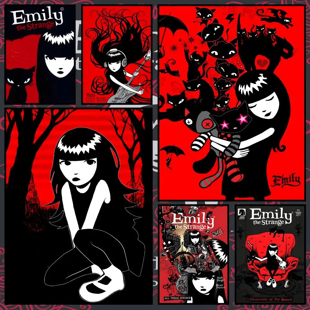 Emily the Strange Poster Waterproof PP paper Self-Adhesive High-Definition Decorative Art Suitable for Living Bedrooms Gifting