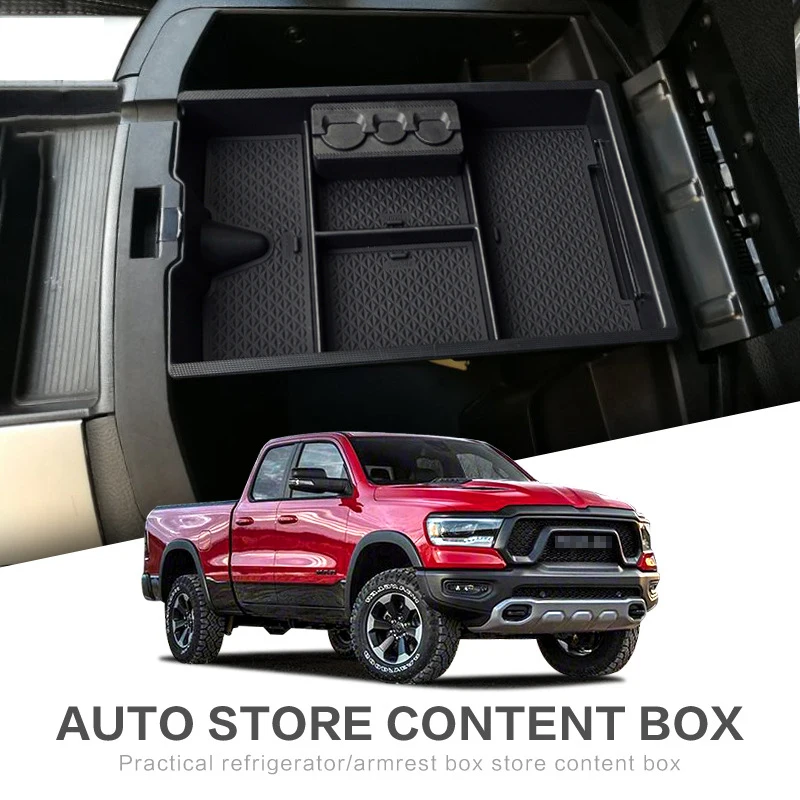 

Car Center Console Armrest Storage Box For Dodge RAM 1500 RAM1500 2009-2018 Central Storage Organizer Tray Interior Accessories