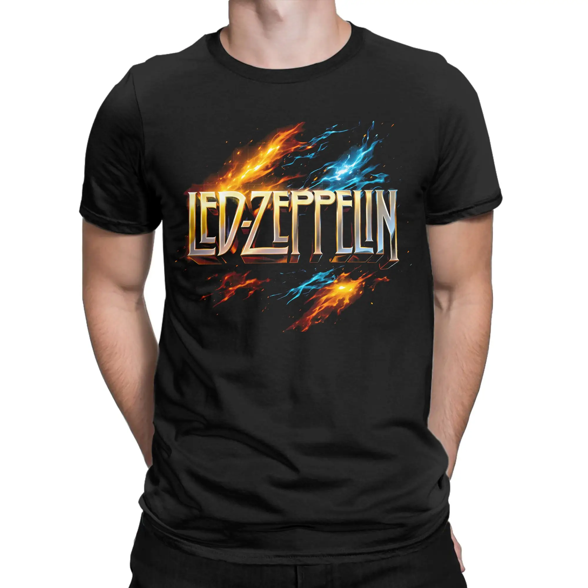 Men's The Mother Ship Led Zeppelin T-Shirts  Cotton Tees Beach Streetwear Short Sleeves T-Shirt O Neck Fashion Design Tee Shirt