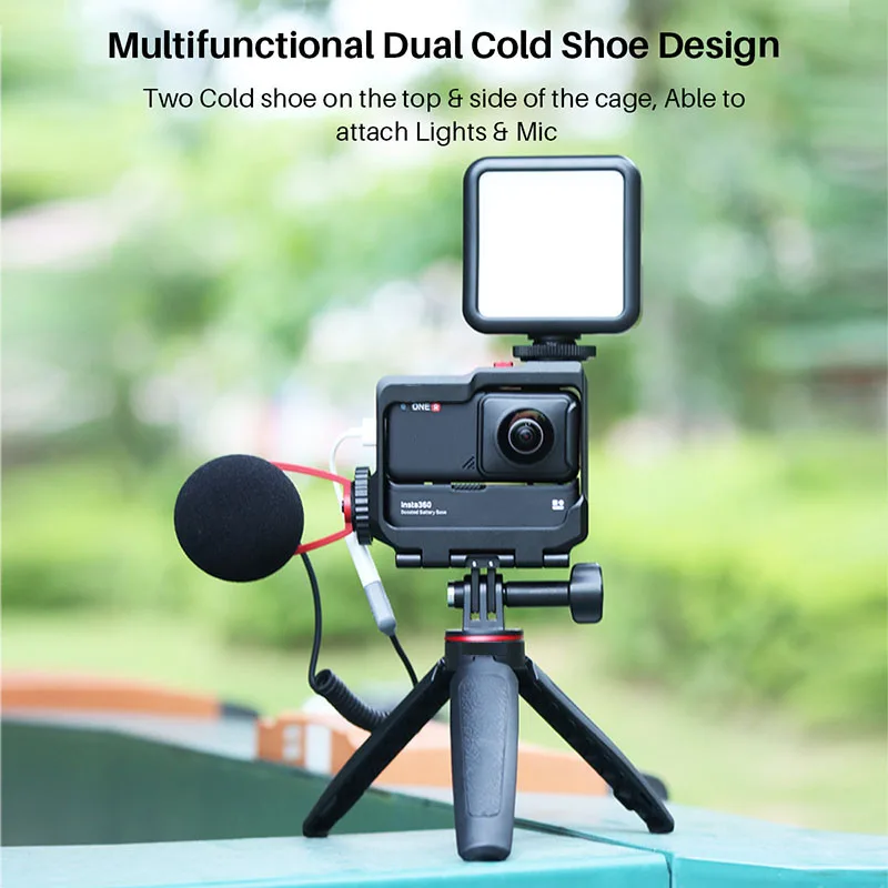 Ulanzi Insta360 Een R Plus Metalen Kooi Met Koud Schoen Vullen Licht Microfoon Frame Beschermhoes Insta360 Een R Plus accessoires