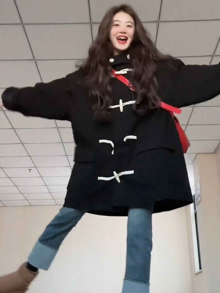 

Шерстяное пальто Ele Bla женское средней длины, осенне-зимнее, новое, маленького размера, в студенческом стиле, модная новинка