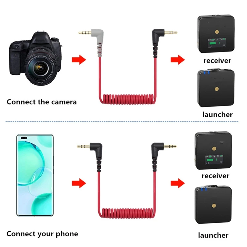 DX62 Replacement 3.5mm TRS to 3.5mm TRRS Adapter Cable for RODE SC7 SC2 By Video MIC Wireless GO