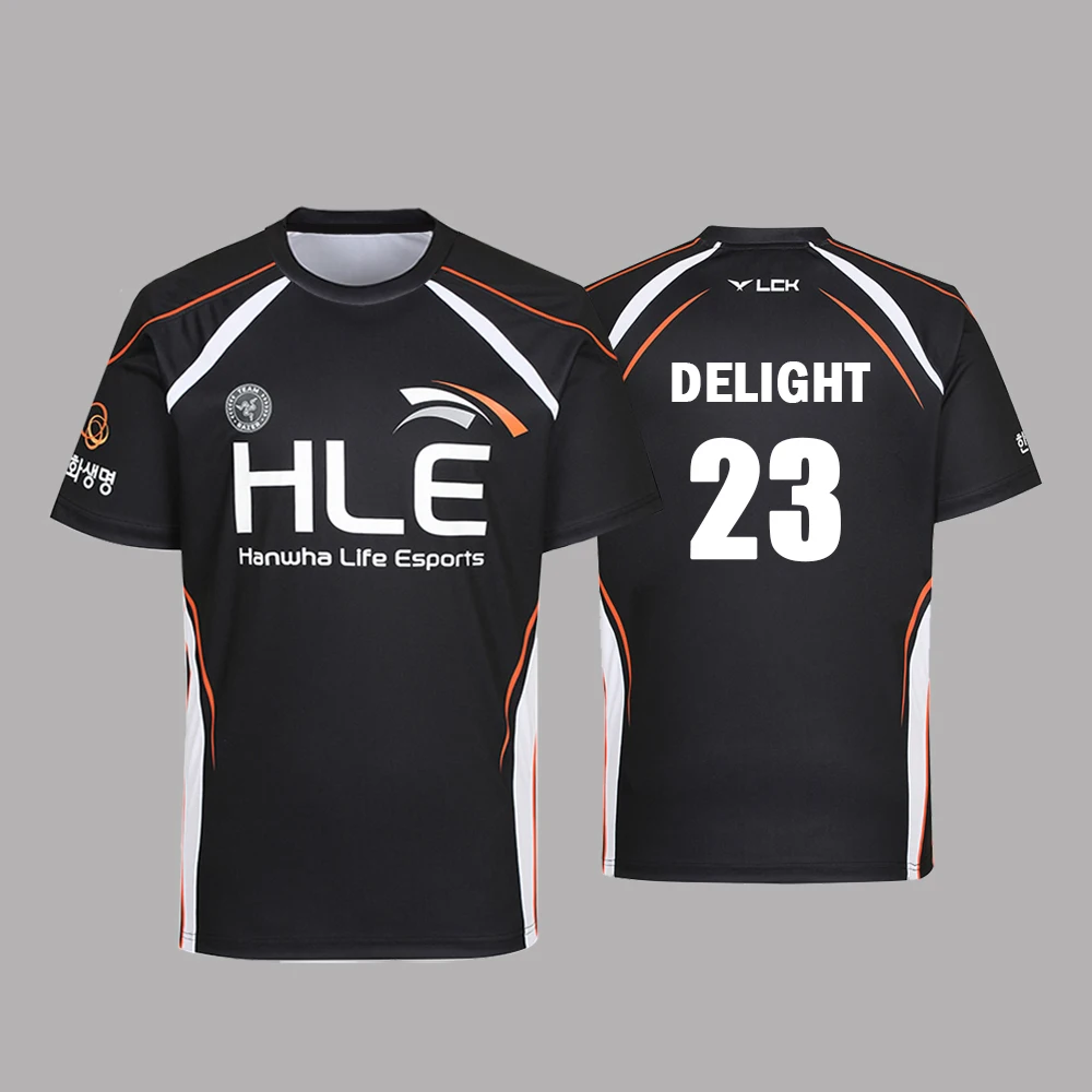 

2025 New HLE Esports Club Uniform Men's Women's T Shirts Street Wear Loose Tops League Of Legends Game Sports Training Suit Tees