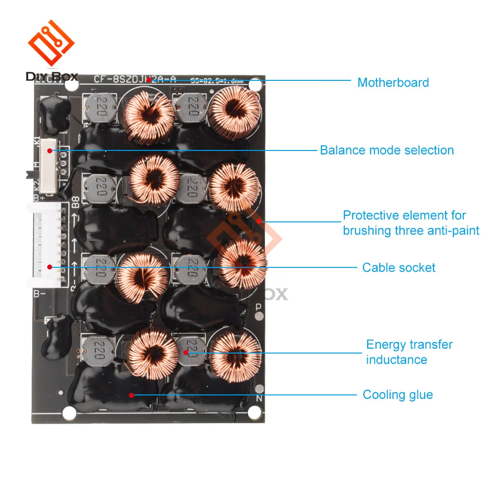 2A 4S 8S BMS Active Balancer Equalizer Lifepo4 Li-ion Lipo Lithium Battery Energy Transfer Board Balance Module