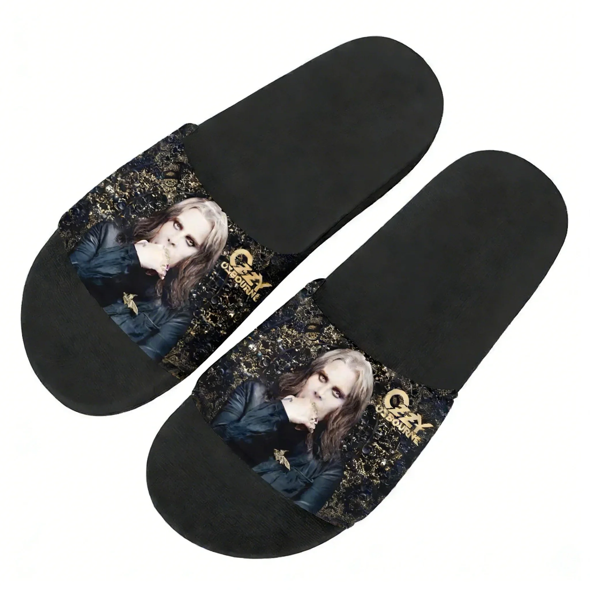 

Ozzy Osbourne Rock Singer Slippers Man Woman Boy Girl Tailor Made Slides Sandals Photo Customized Bath Shoes Water Shoe Black