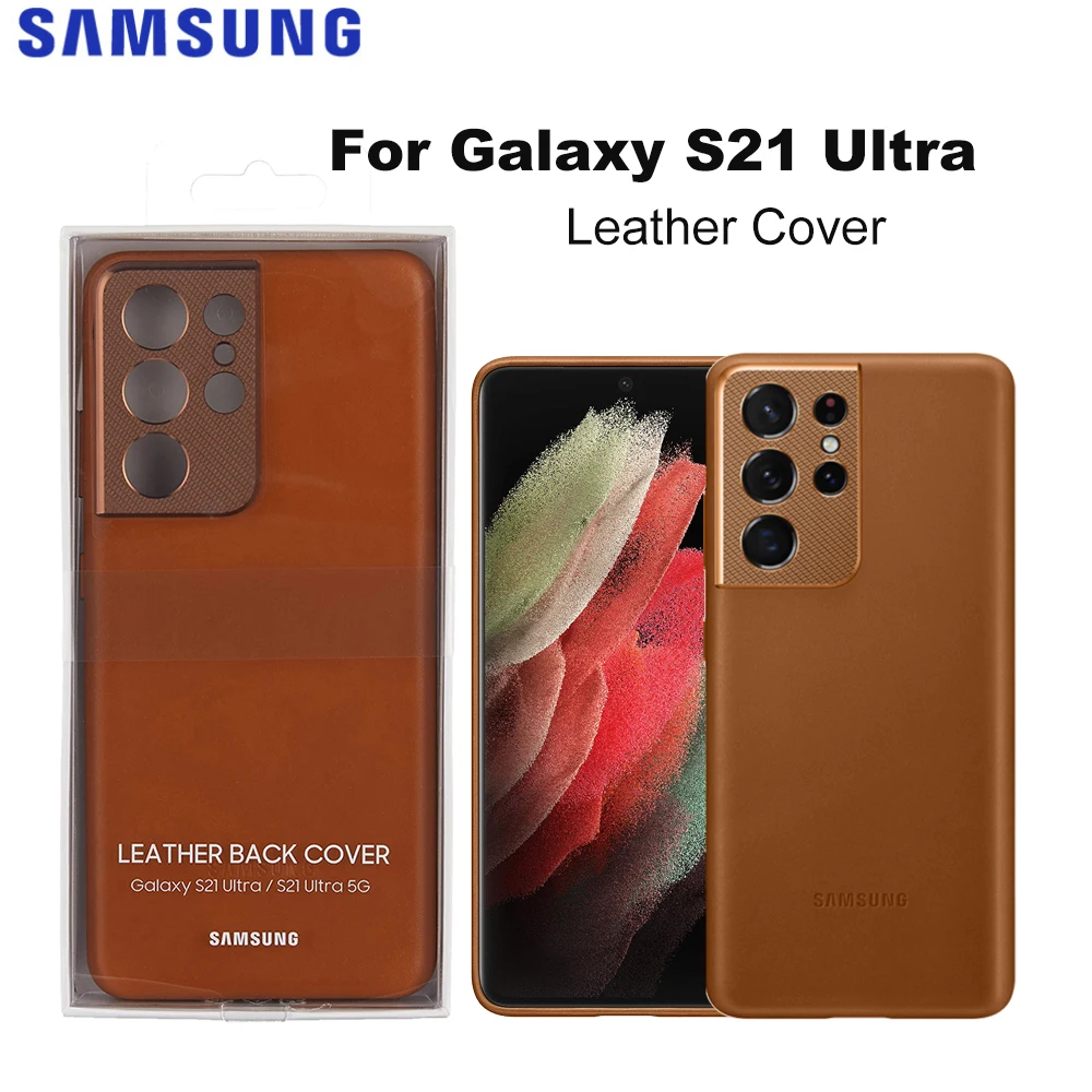 ฝาครอบหนังต้นฉบับสําหรับ Samsung Galaxy S21 Ultra เคสหนังแท้เคสป้องกันพรีเมี่ยม