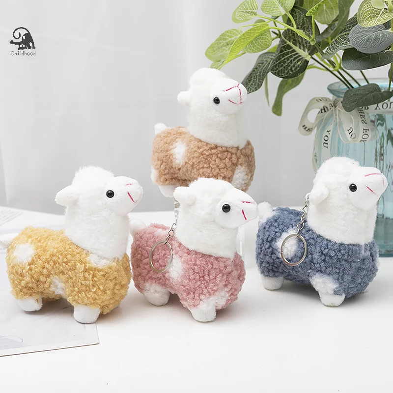 1Pc Cute Little Sheep Plush Doll Toys Pendant Small Alpaca Animals Plush Stuffed Toy Dolls Keychain Pendant Birthday Gift Random