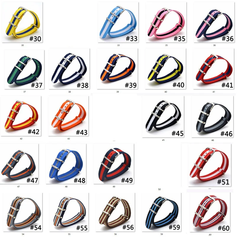 Brand New Nylon Straps 18mm 20mm 22mm 24mm Nylon Watch Band Strap Strap Watch Strap Ring Buckle 20Mm Watchband