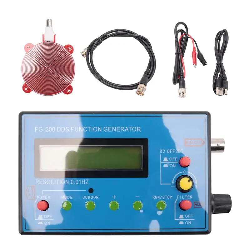 

Генератор функциональных сигналов FG200 DDS, частотомер, 0,01 Гц - 500 кГц, модуль источника сигнала, синусоидальные, прямоугольные и пилообразные волны - AT30