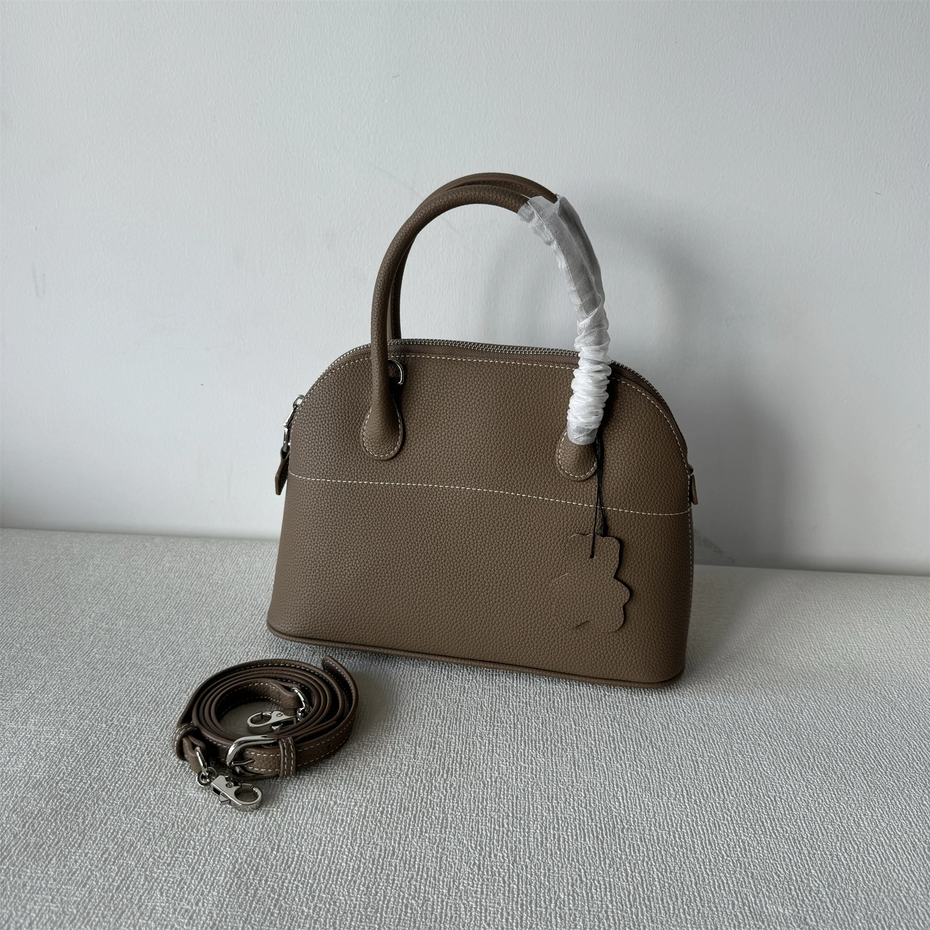 Женская высококачественная текстурированная универсальная сумка через плечо для поездок на работу, сумка для боулинга, женская сумка-ракушка