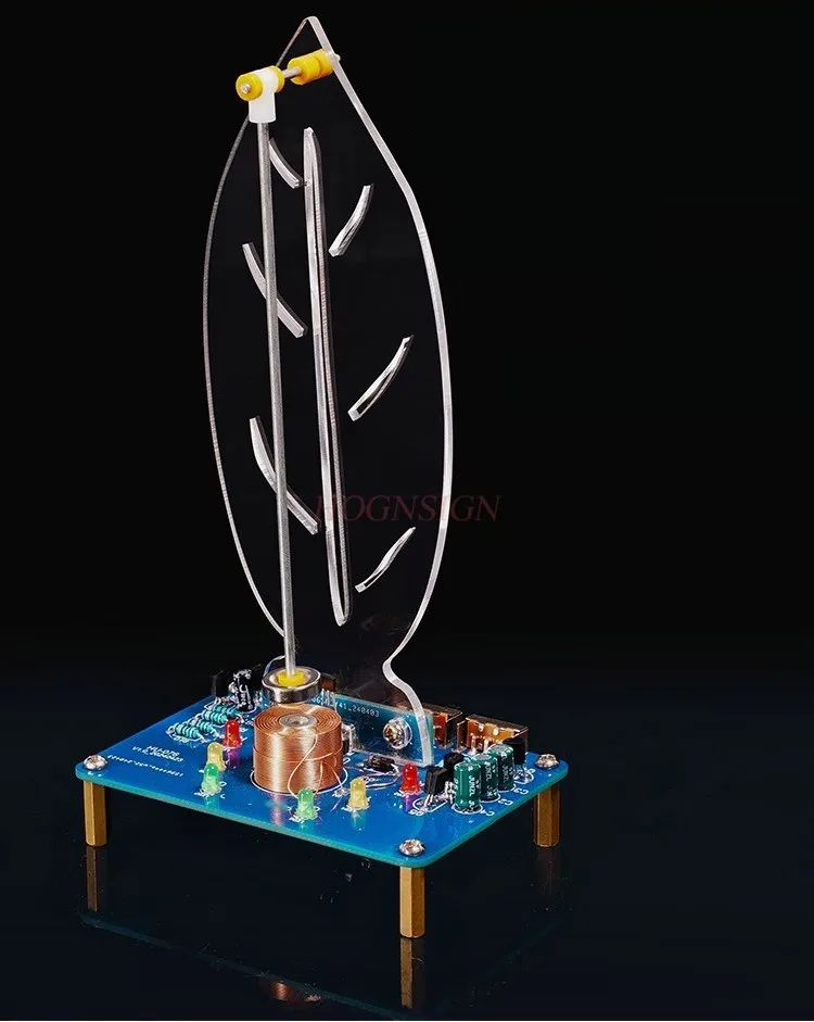 Kit de prática de solda, kit de projeto de solda de balanço eletromagnético, agulha de pêndulo em forma de deixar com luz LED eletrônica