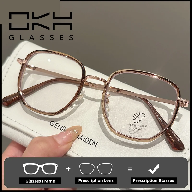 

OKH Non-magnetic Ultra-light Frame Myopia Glasses Frame Men's Women's Prescription Eyeglasses Reading
