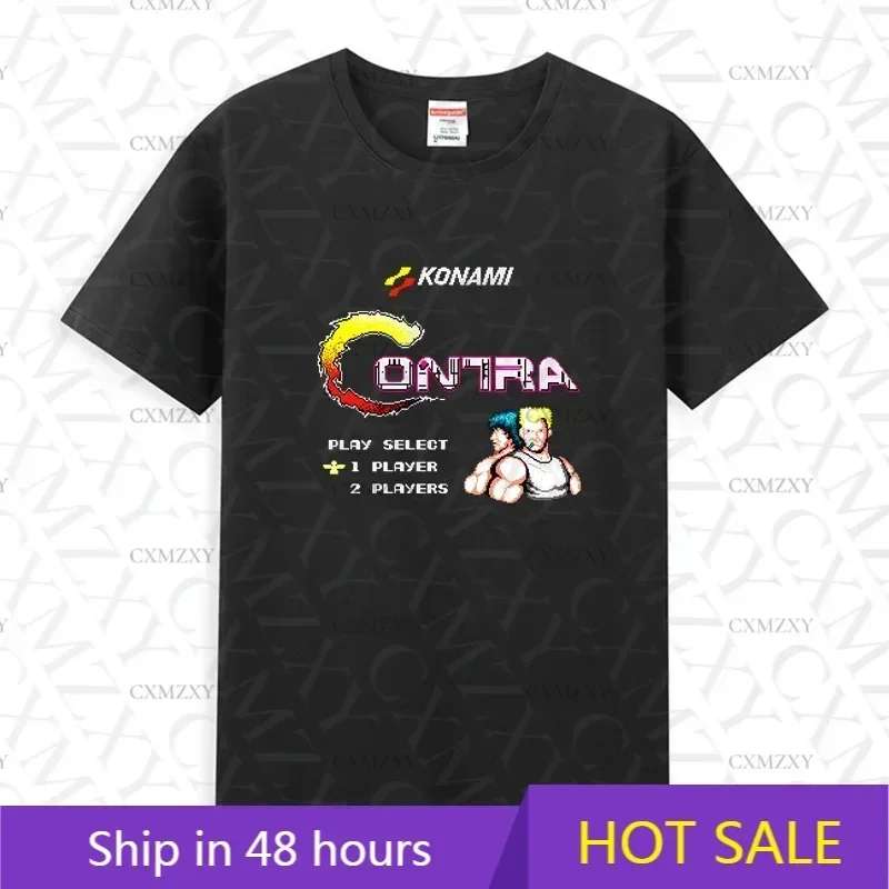 Official Select CONTRA japanese Men'S T-Shirt  Video Game Men Printed Tee Fashion Summer Cotton Casual Men'S Gift T Shirt